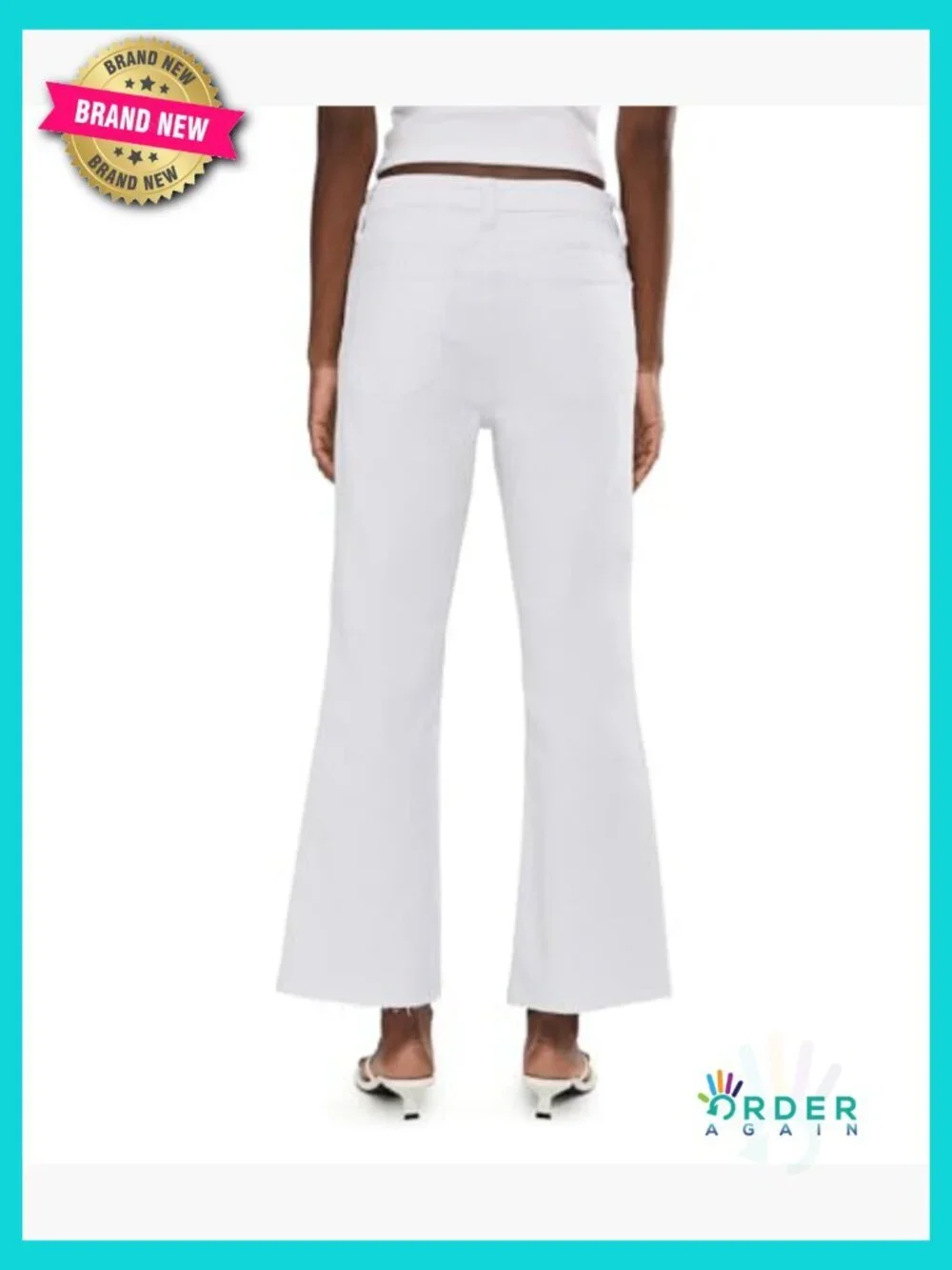 High-Rise Ankle Flare Jeans Raw Hem Relaxed Fit Y2K Chic Classic Retro